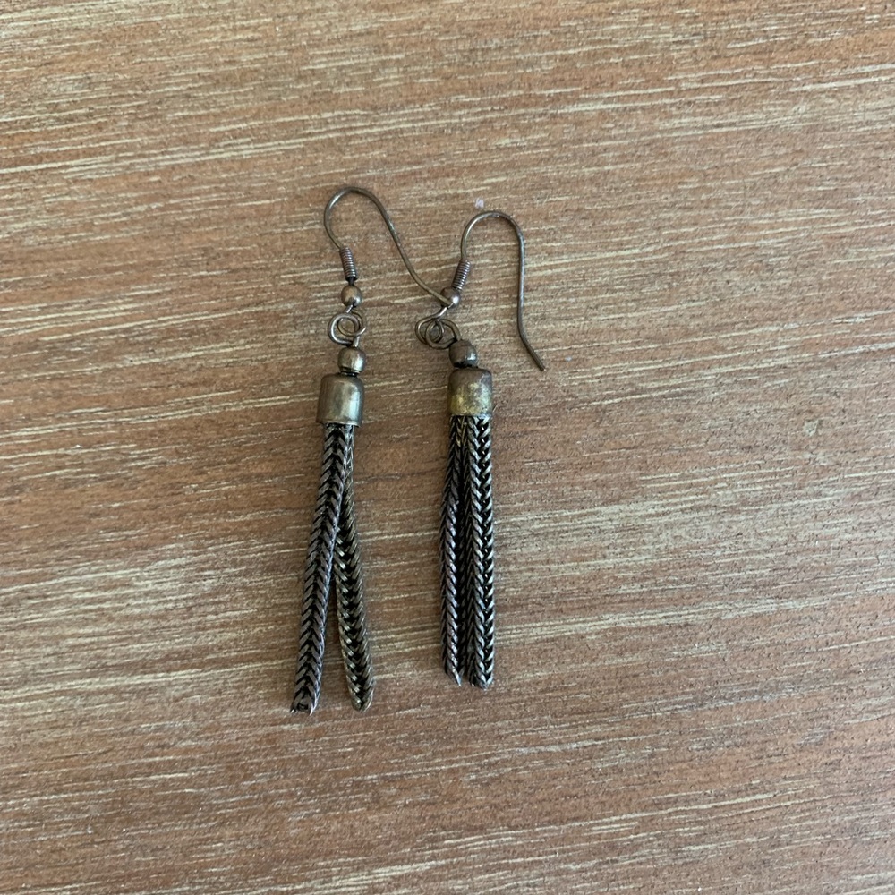 3/$15 bronze tassel earrings